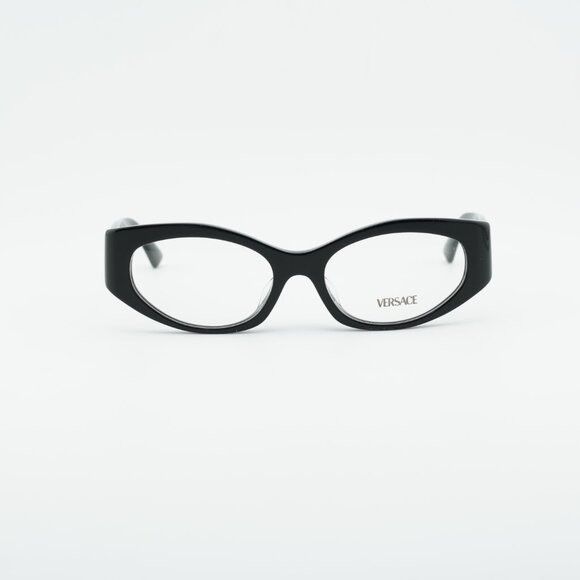 Versace Versace VE3369F GB1 Eyeglasses Black 53mm Oval Frame Size ONE SIZE - 2 Thumbnail
