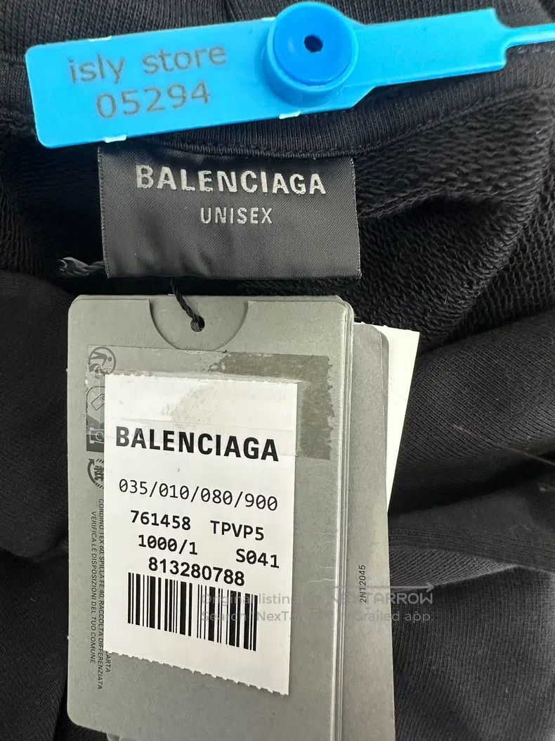Balenciaga Balenciaga Crystal Hooded Sweatshirt - Black Size US S / EU 44-46 / 1 - 4 Thumbnail