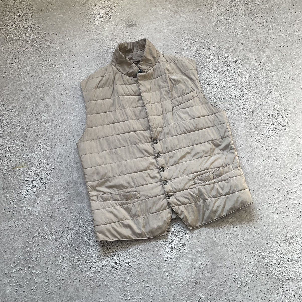 Eleventy Eleventy Mens Down Puffer Beige Vest Size US L / EU 52-54 / 3 - 3 Thumbnail