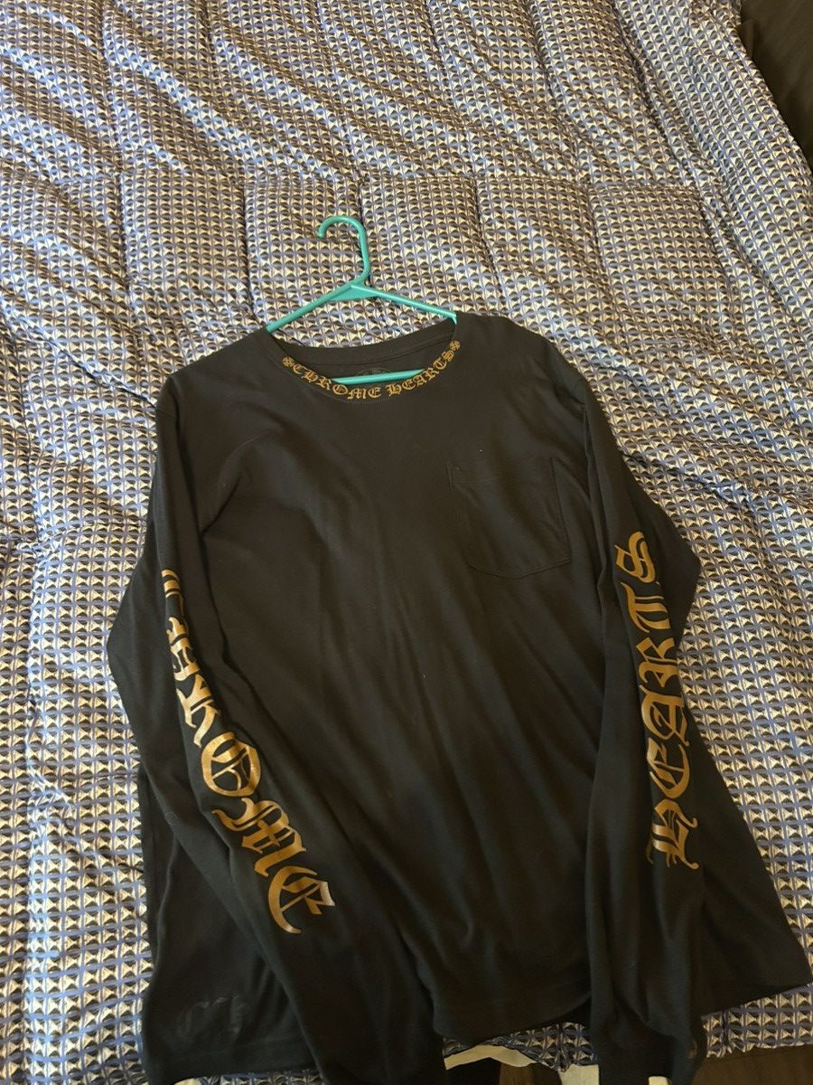 Chrome Hearts Black & Brown Neck Logo Longsleeve T-Shirt