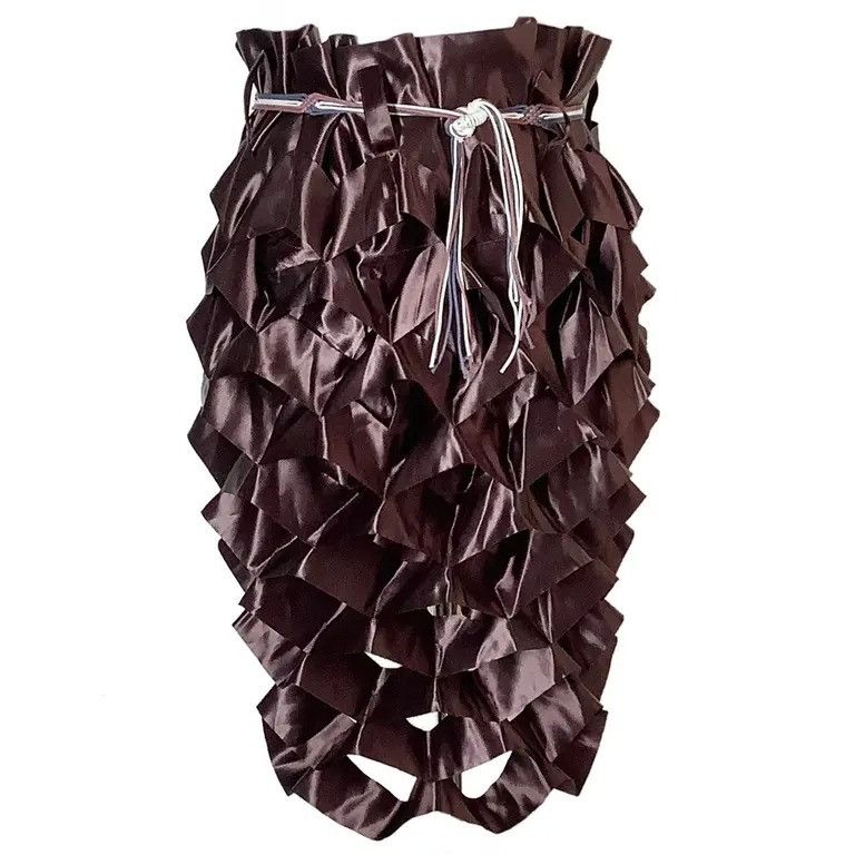Spring Summer 1991 Burgundy Ruffle Skirt