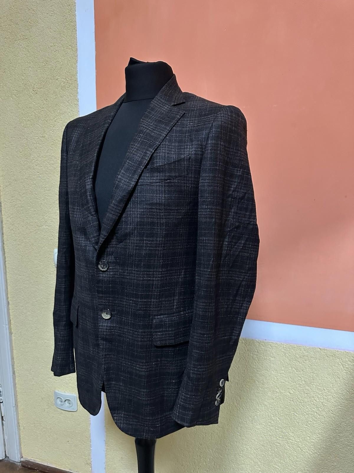 Isaia Napolii Isaia Napoli Slim-Fit Gregory Layered Check Wool Sport Coat Size 48R - 3 Thumbnail