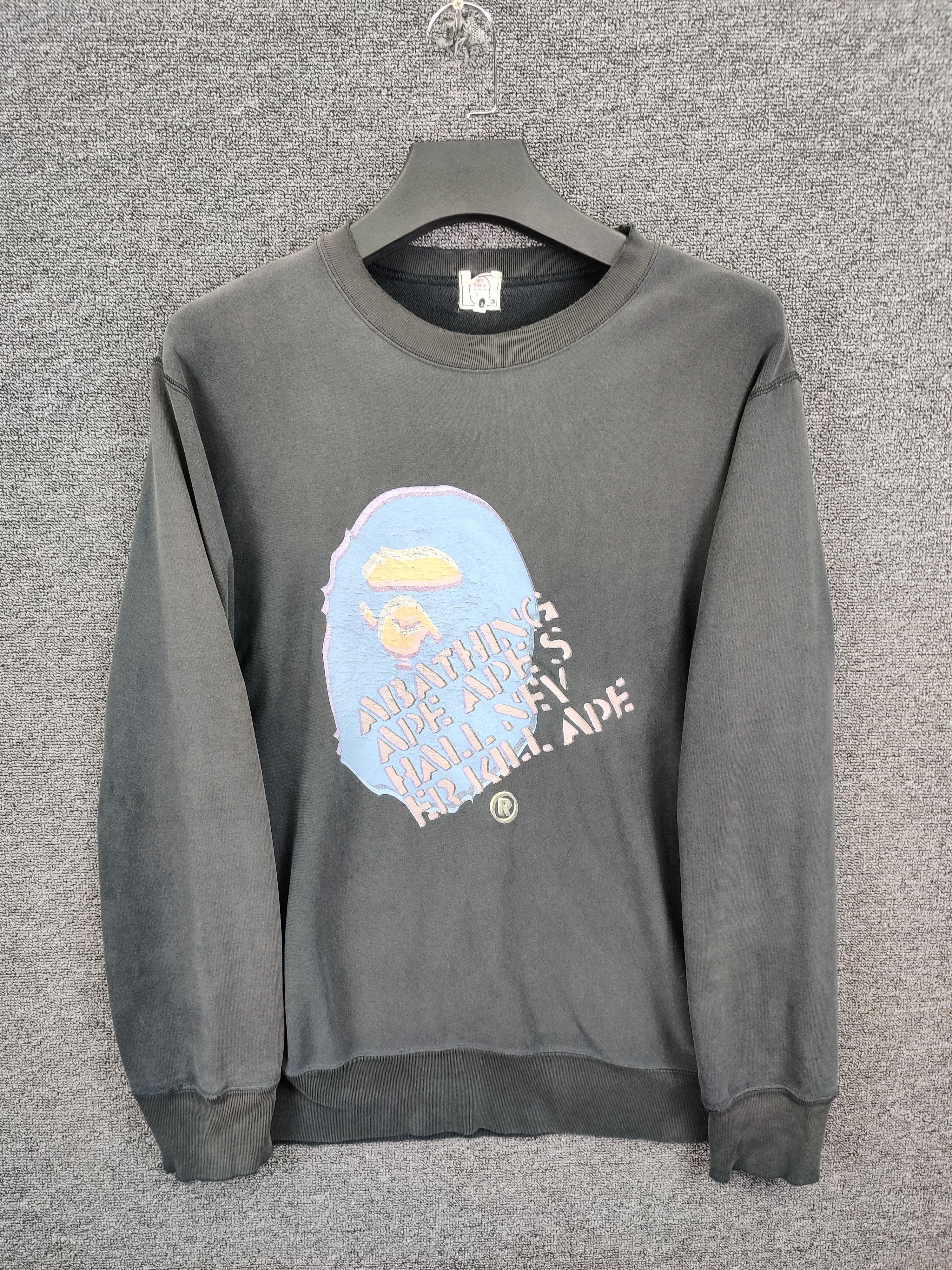 Thrashed Vintage 90s A Bathing Ape Distressed Sweatshirt