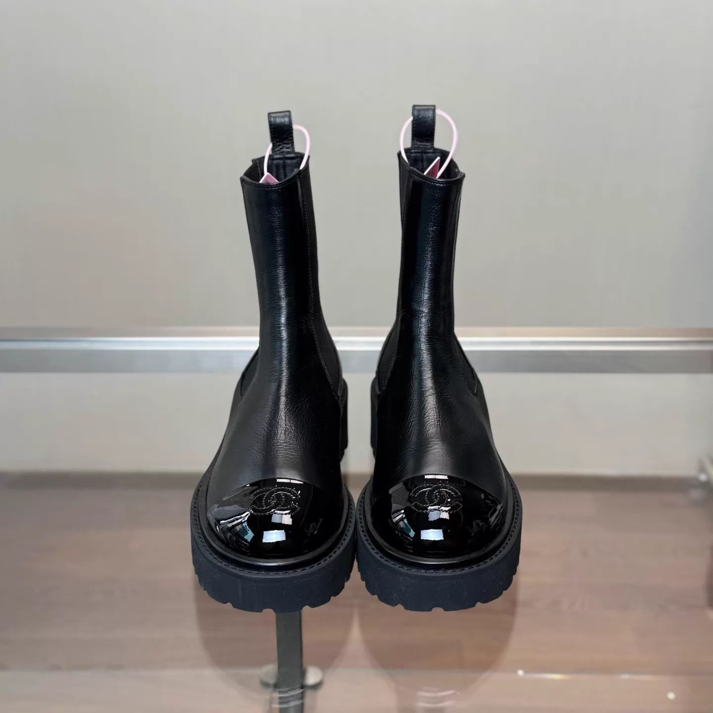 Chanel CHANEL Black Double C Round Toe Chelsea Boots 37 New Unworn Size US 6.5 / IT 36.5 - 3 Thumbnail