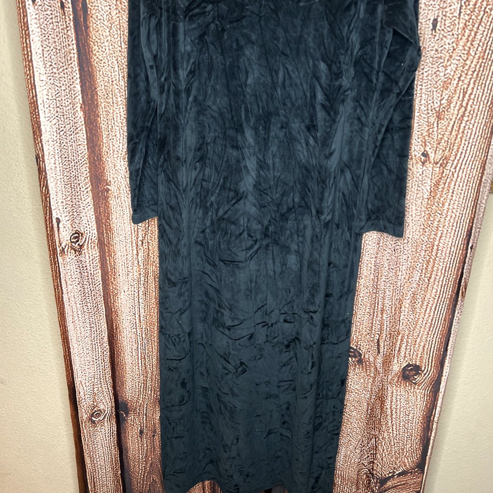 Velour VINTAGE Jones Wear Sport Velour Long Sleeve Dress Large Womens Size L / US 10 / IT 46 - 2 Thumbnail