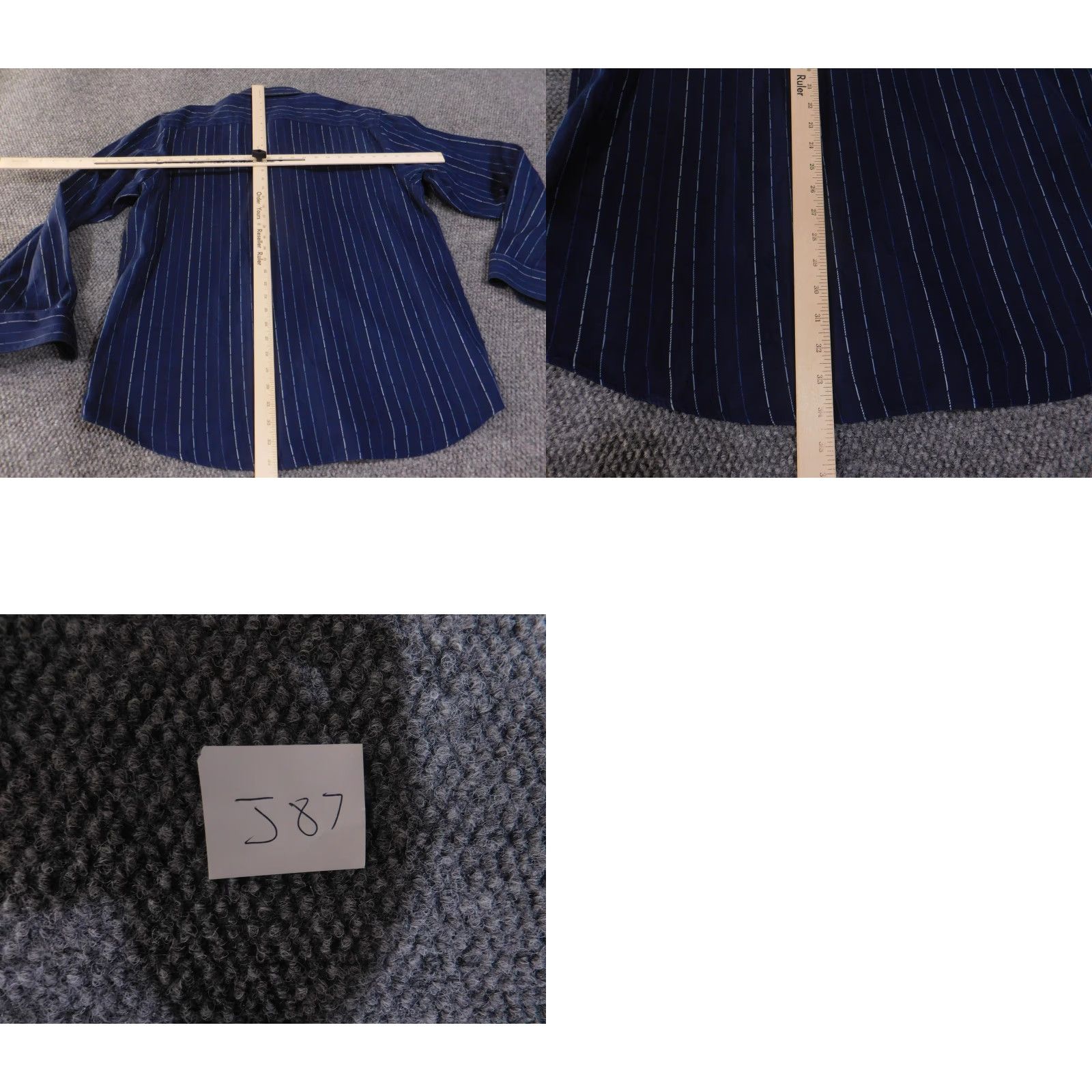 BUGATCHI Bugatchi Shirt Mens 2XL Blue Striped Long Sleeve Button-Up Classic Cotton Top Size US XXL / EU 58 / 5 - 9 Thumbnail
