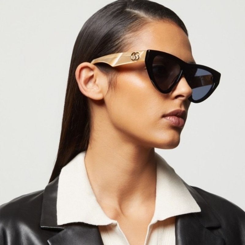 Gucci Gucci Sunglasses GG1333S 004 Shiny Black/BlueWomen Authentic  