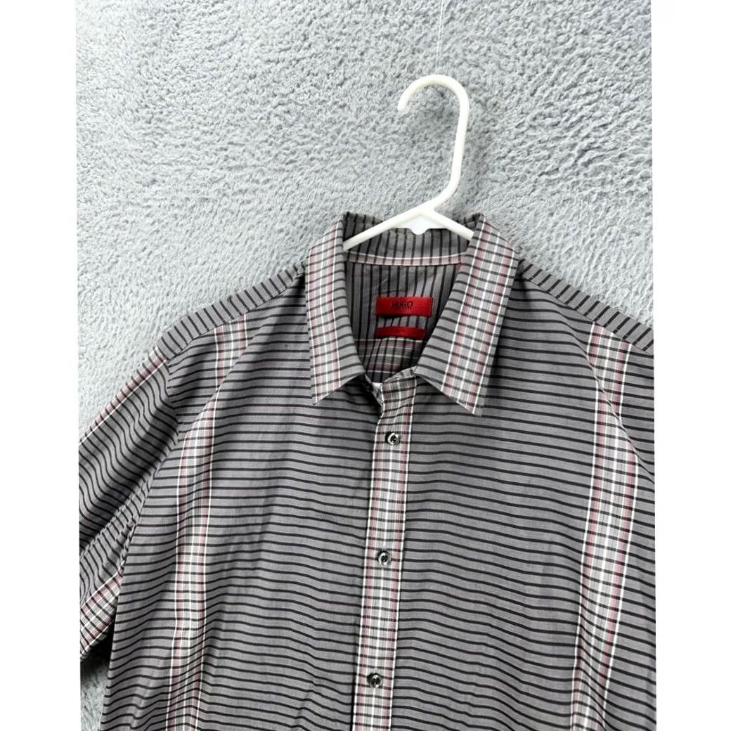 Hugo Boss HUGO BOSS Shirt Mens Large Grey Pinstripe Slim Fit Button Up Long Sleeve Size US L / EU 52-54 / 3 - 6 Thumbnail