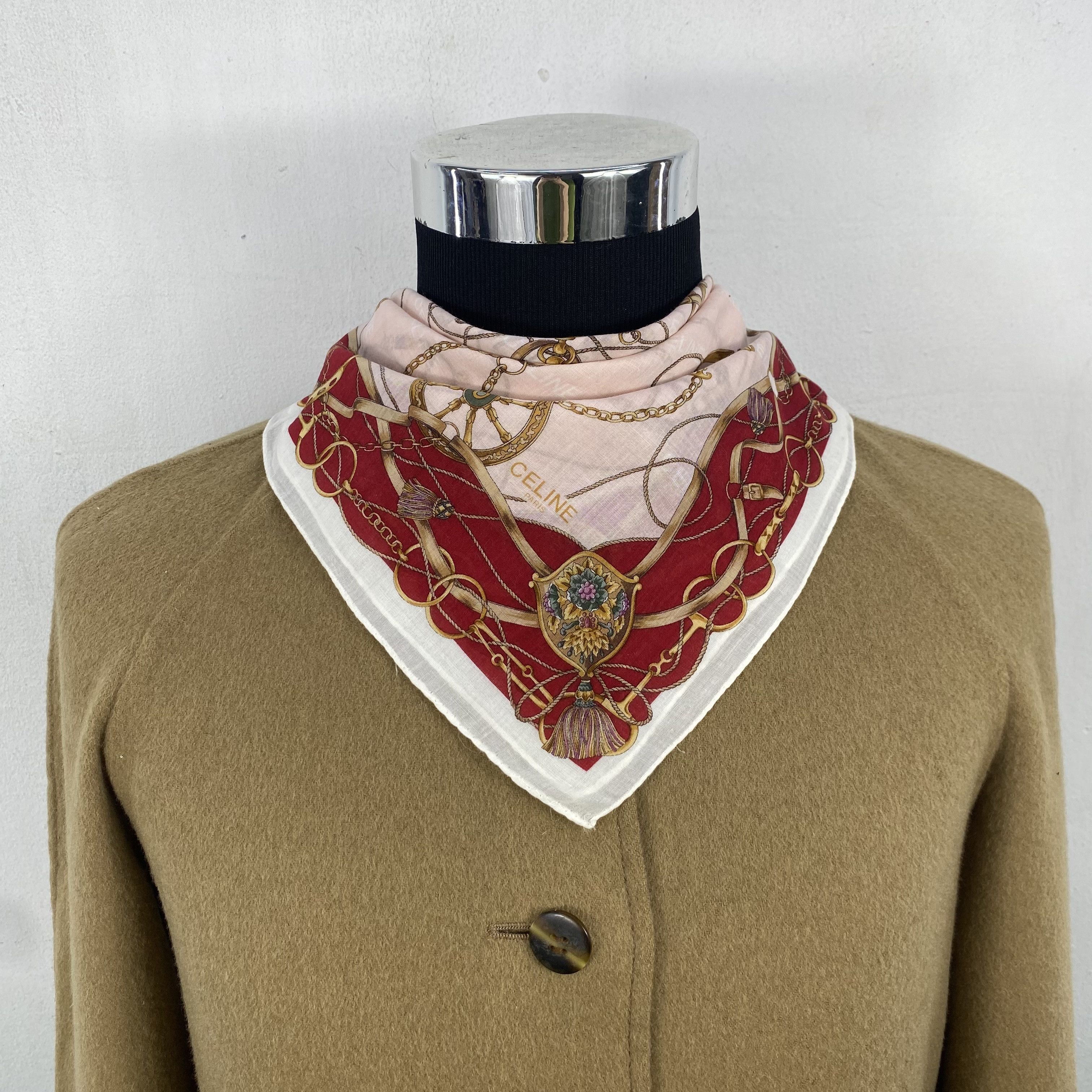Celine Vintage Celine Paris Silk Scarf - Equestrian Harness Motif Size ONE SIZE - 2 Thumbnail