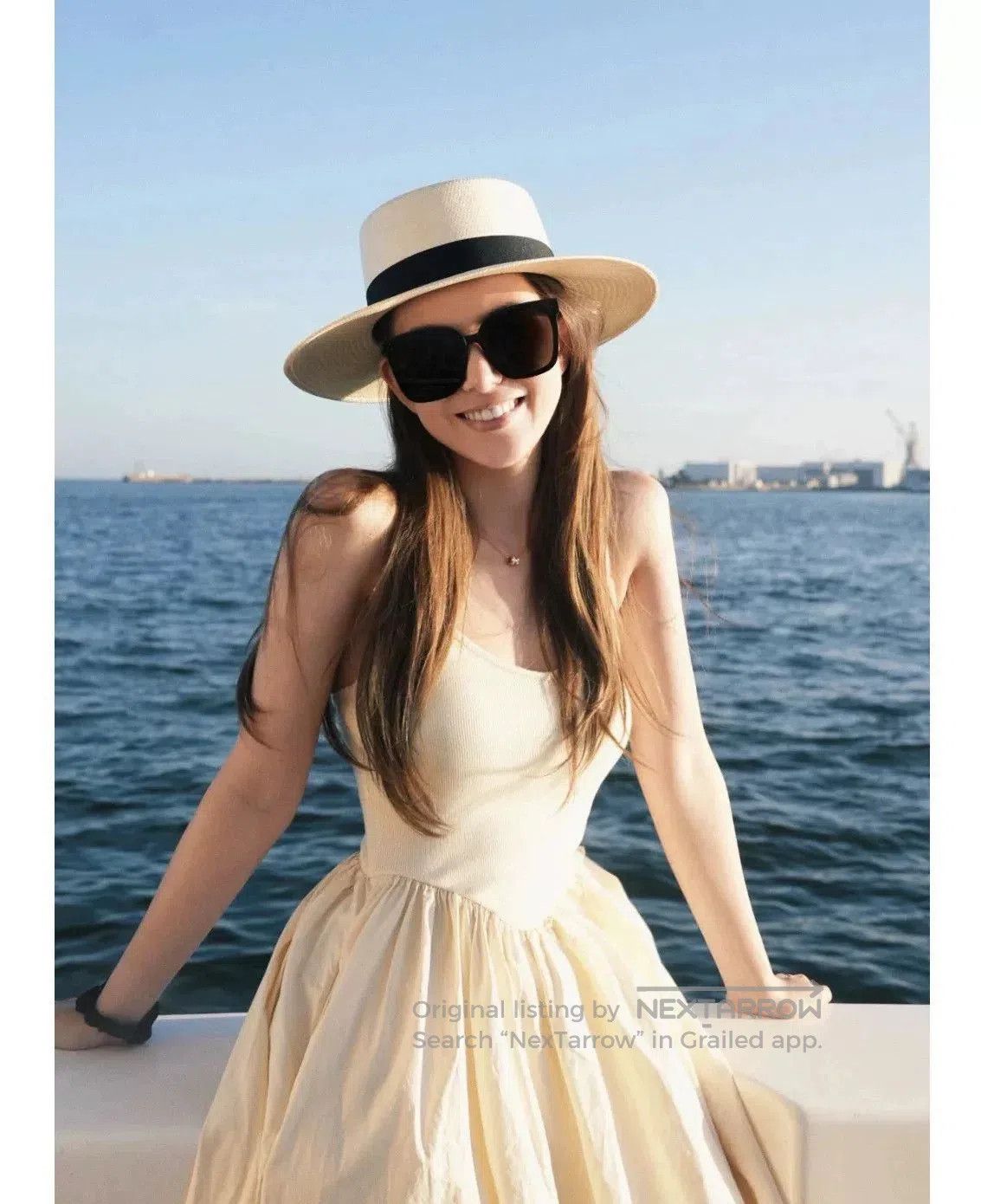 Maison Michel Maison Michel Sun Hat with Black Trim. Size ONE SIZE - 2 Thumbnail