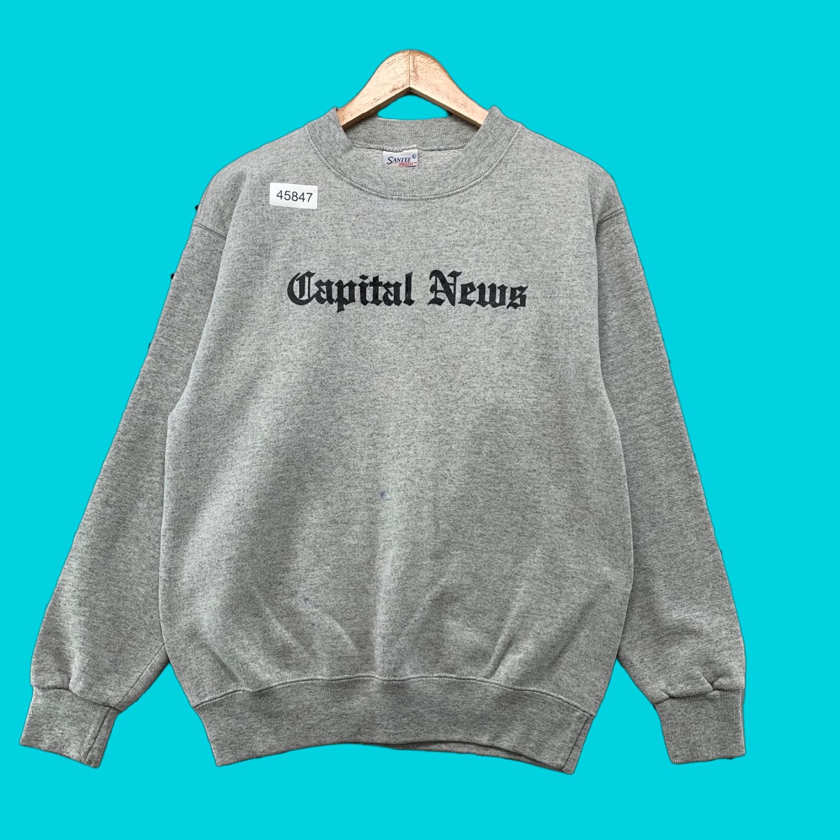 Vintage VINTAGE Capital News Sweatshirt Mens Large Gray Heavyweight USA Shirt Pullover 80s Regular Size L Men Size US L / EU 52-54 / 3 - 1 Thumbnail