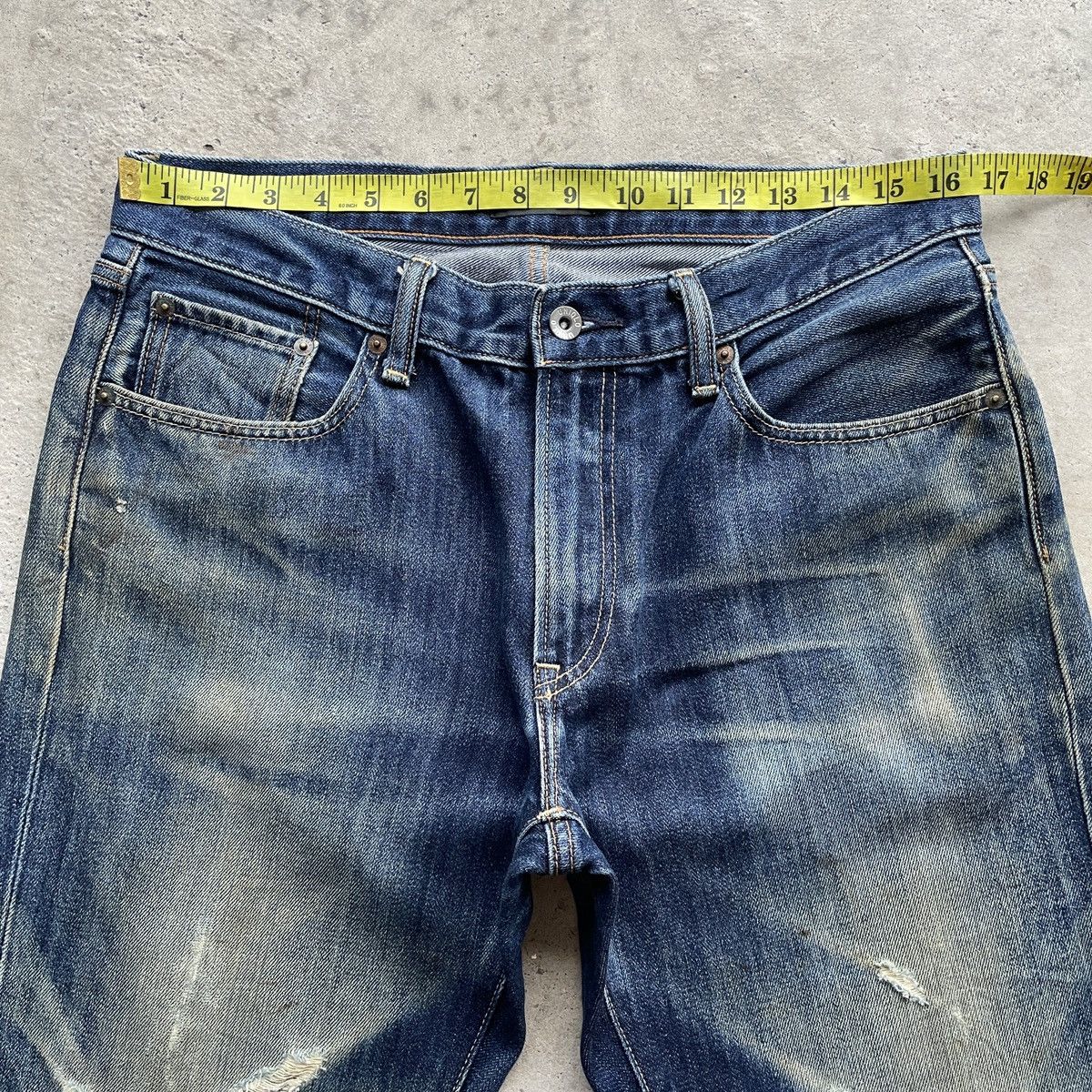 Japanese Brand Vintage Rusty Japanese Distressed Denim Jeans Pants W33 Size US 33 - 5 Thumbnail