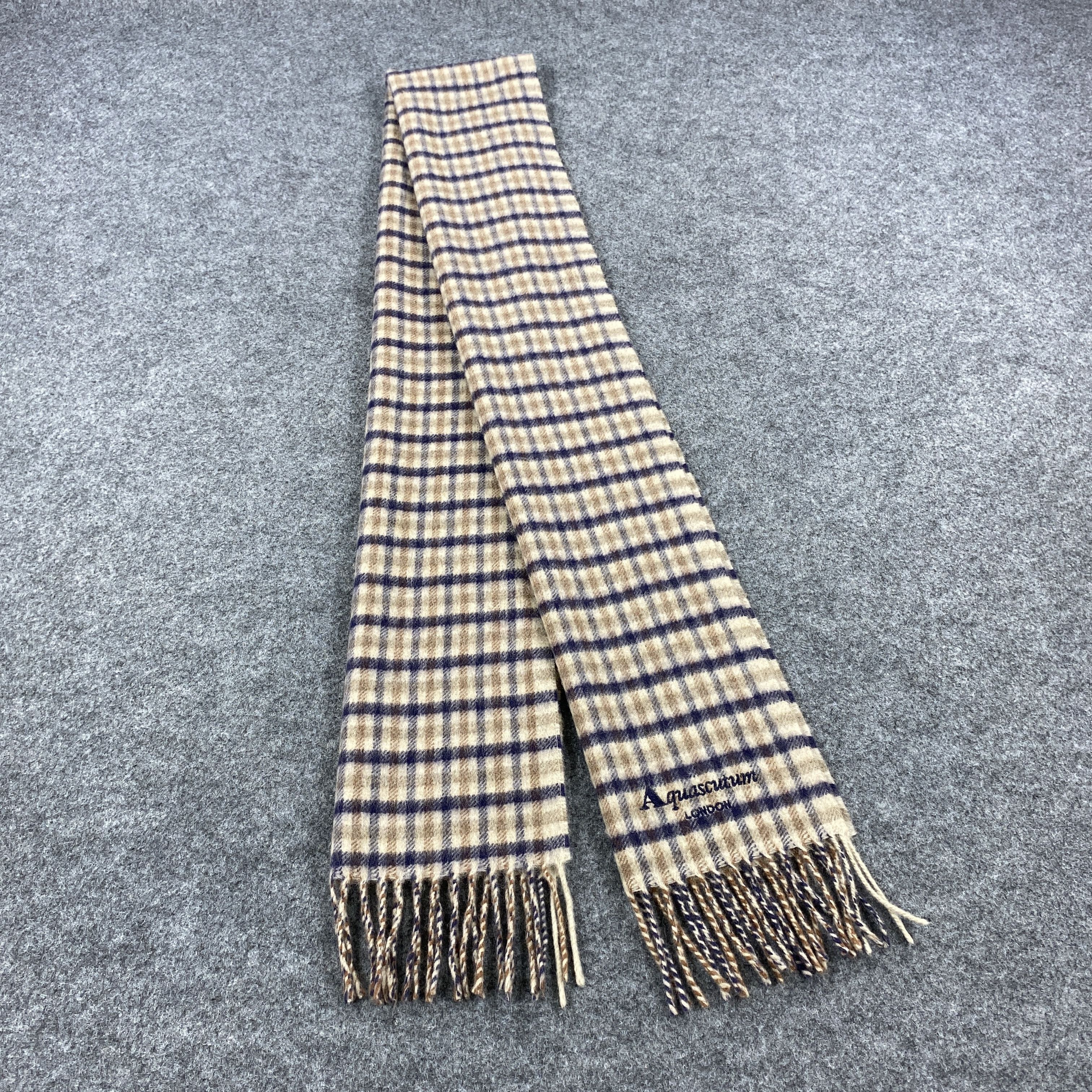 Aquascutum × Vintage GF10698 Aquascutum Scarf Neck Wear Muffler Nova Check Size ONE SIZE - 1 Thumbnail