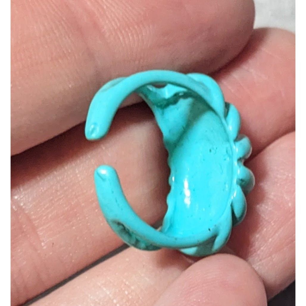 Other Mermaidcore Blue Scalloped Metal Enamel Coated Ring Size 5 Size ONE SIZE - 14 Thumbnail