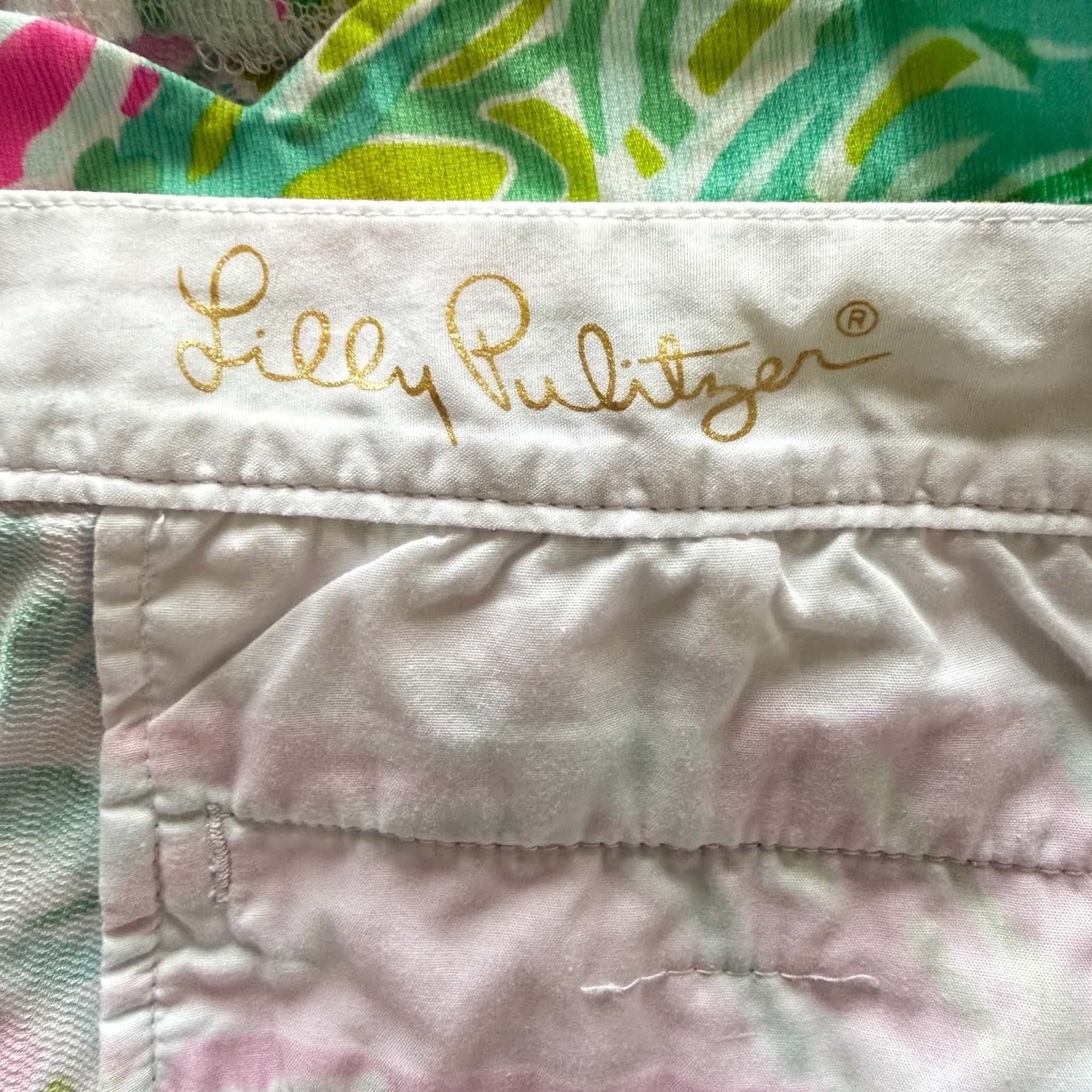 Lilly Pulitzer Lilly Pulitzer Buttercup Shorts Pink Floral Scalloped Hem Size 38" / US 16 / IT 52 - 8 Thumbnail