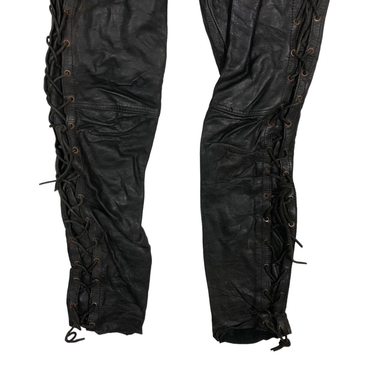 Genuine Leather 🔥Rare Bondage Punk Style Genuine Leather Pants Parachute Size US 30 / EU 46 - 4 Thumbnail