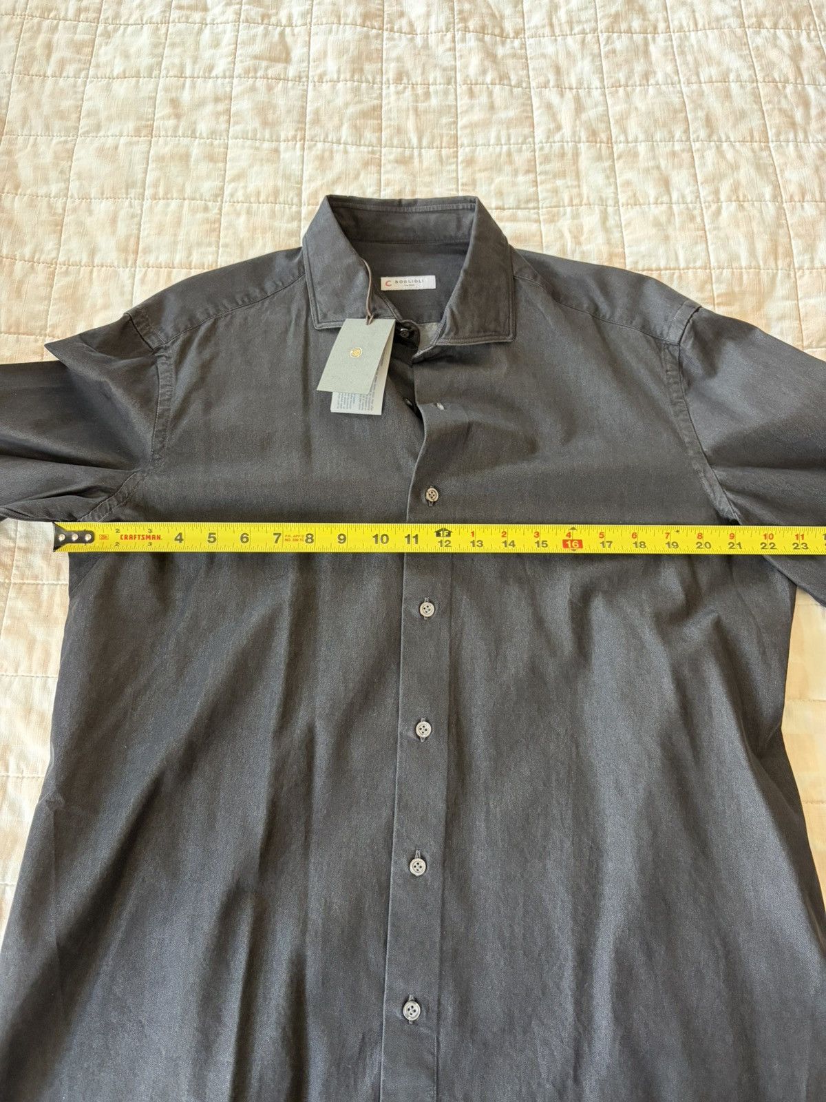Boglioli Boglioli Milano Cotton Dress Shirt Charcoal 43/17 NWT Size US S / EU 44-46 / 1 - 5 Thumbnail