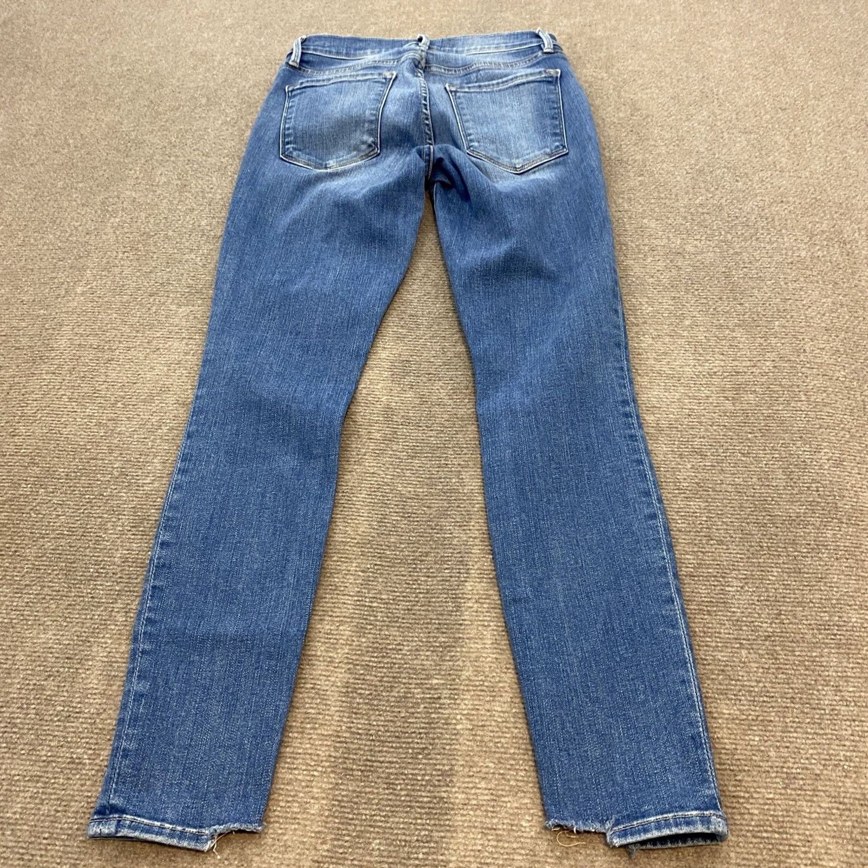 Frame FRAME Le Skinny De Jeanne Jeans Womens 26 Blue Denim Distressed Stretch 5-Pocket Inseam 27in Slim Skinny Jeans Mens Womens Size 26" / US 2 / IT 38 - 5 Thumbnail
