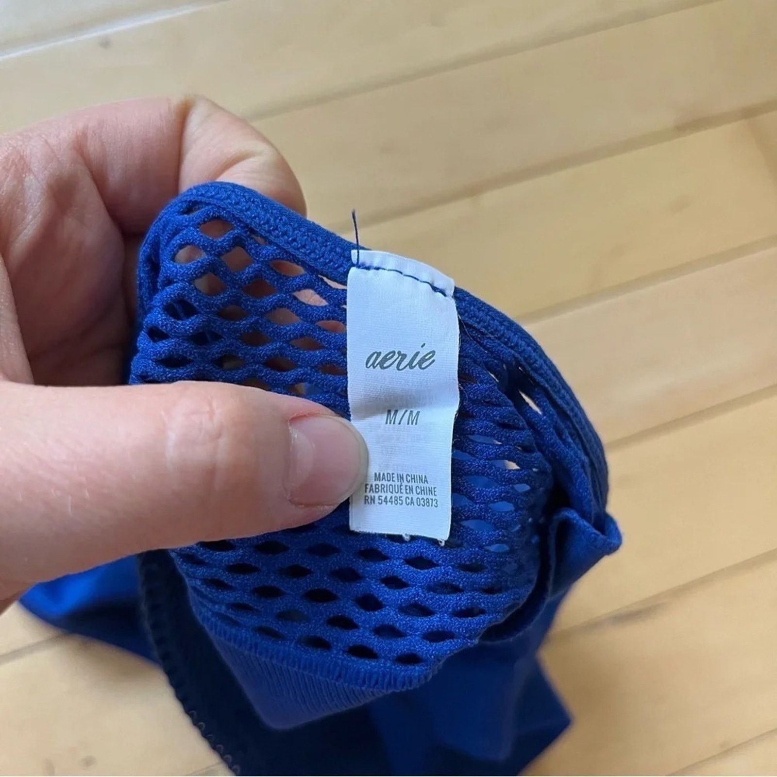 Other Aerie Sz M Blue Mesh Comfort Unpadded Racerback Bralette Size ONE SIZE - 3 Thumbnail