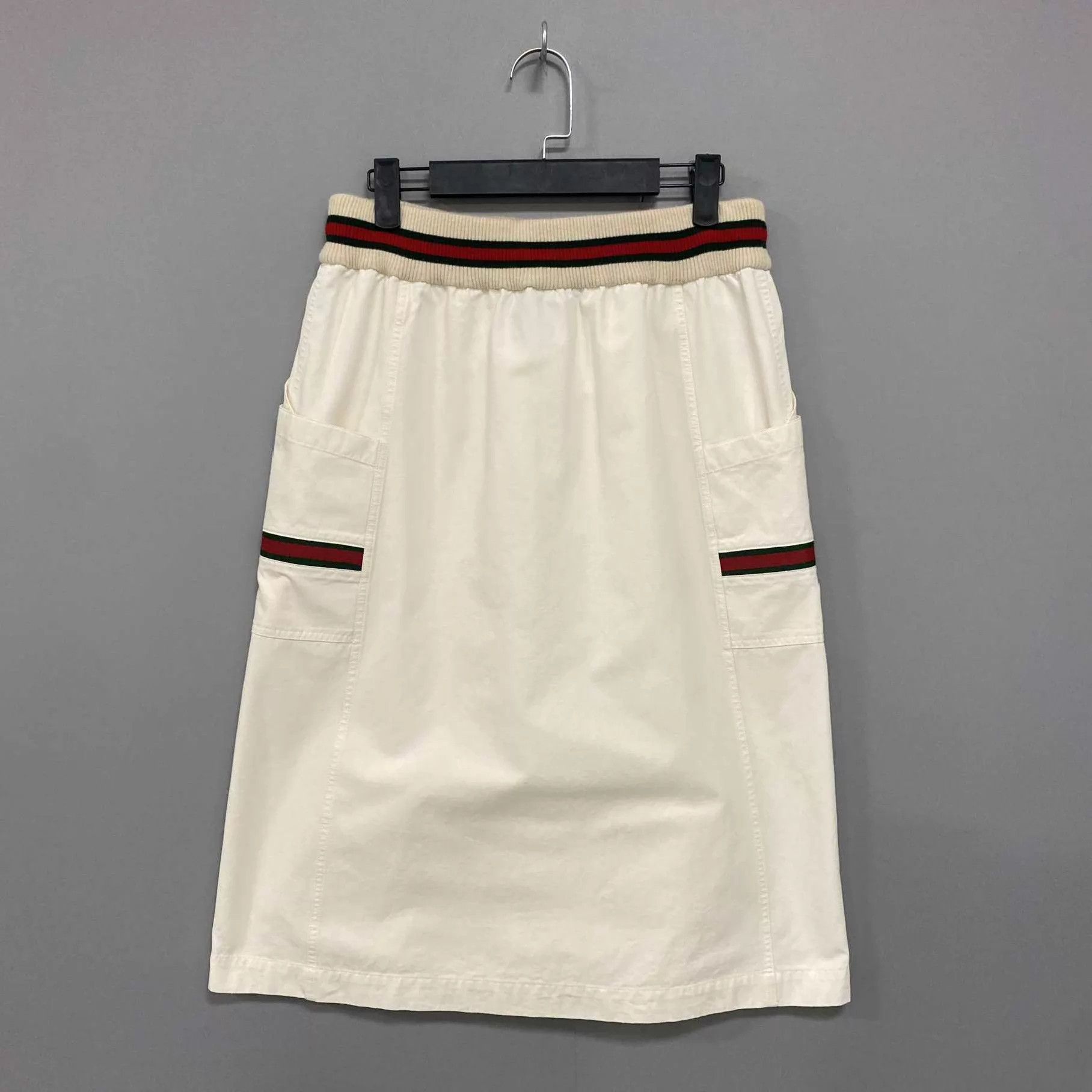 Gucci GUCCI Women's Red & Green Striped Skirt 99 New Size S Size 26" / US 2 / IT 38 - 1 Thumbnail