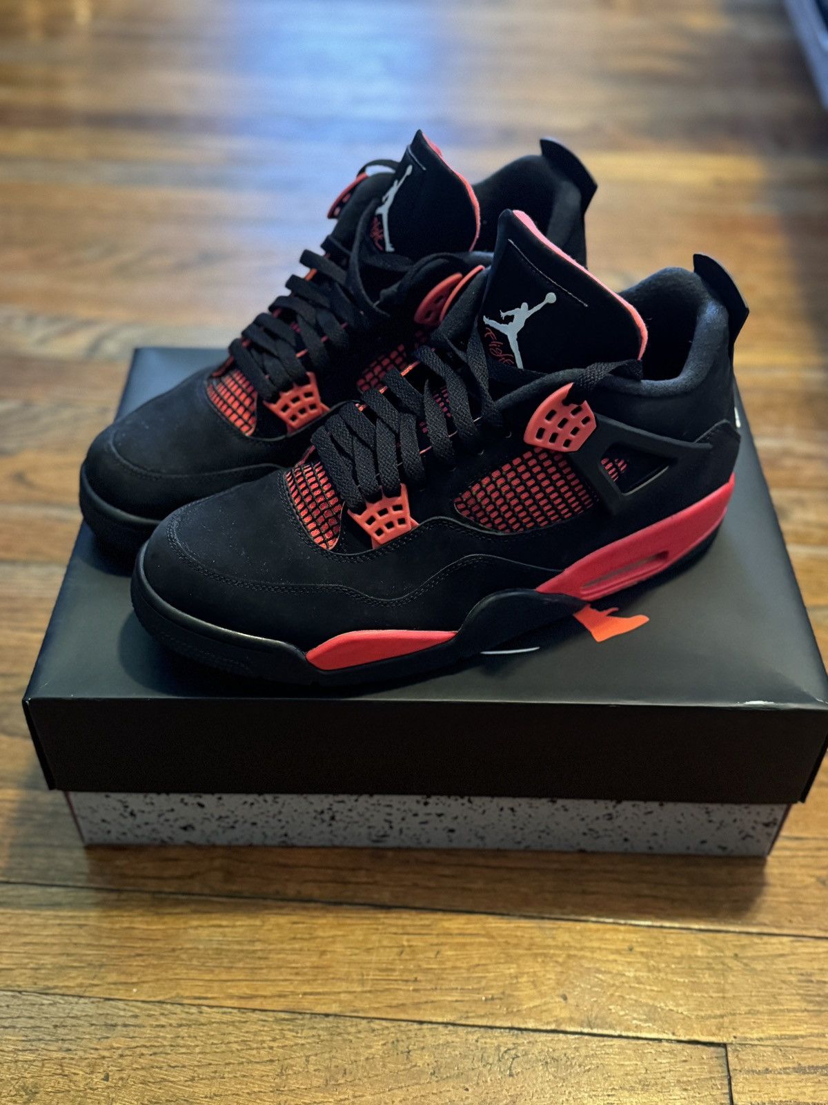 Jordan Brand × Nike JORDAN 4 RETRO RED THUNDER Size US 12 / EU 45 - 2 Thumbnail