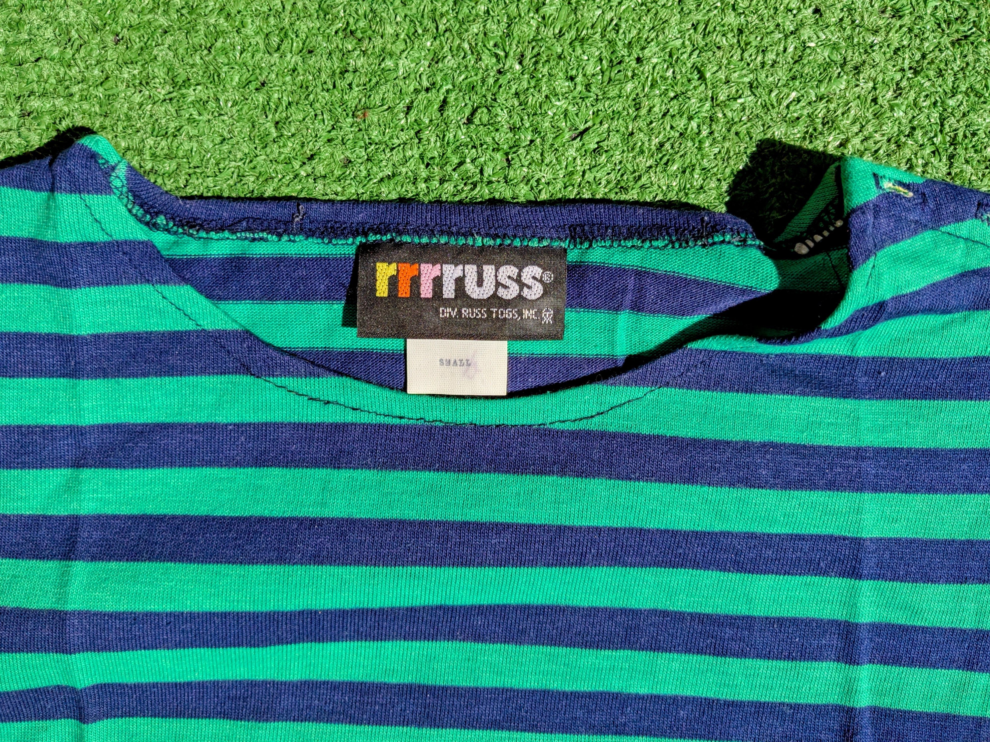 Other RRRRuss Button Shoulder Petite Green&Black Stripe Shirt Top Size S / US 4 / IT 40 - 6 Thumbnail