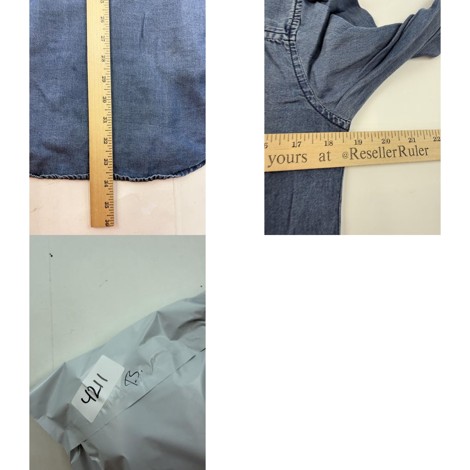 Vintage VINTAGE? No. Thread + Supply Dress Womens Small Blue Chambray Button Front Shirt Pockets Size S / US 4 / IT 40 - 8 Thumbnail