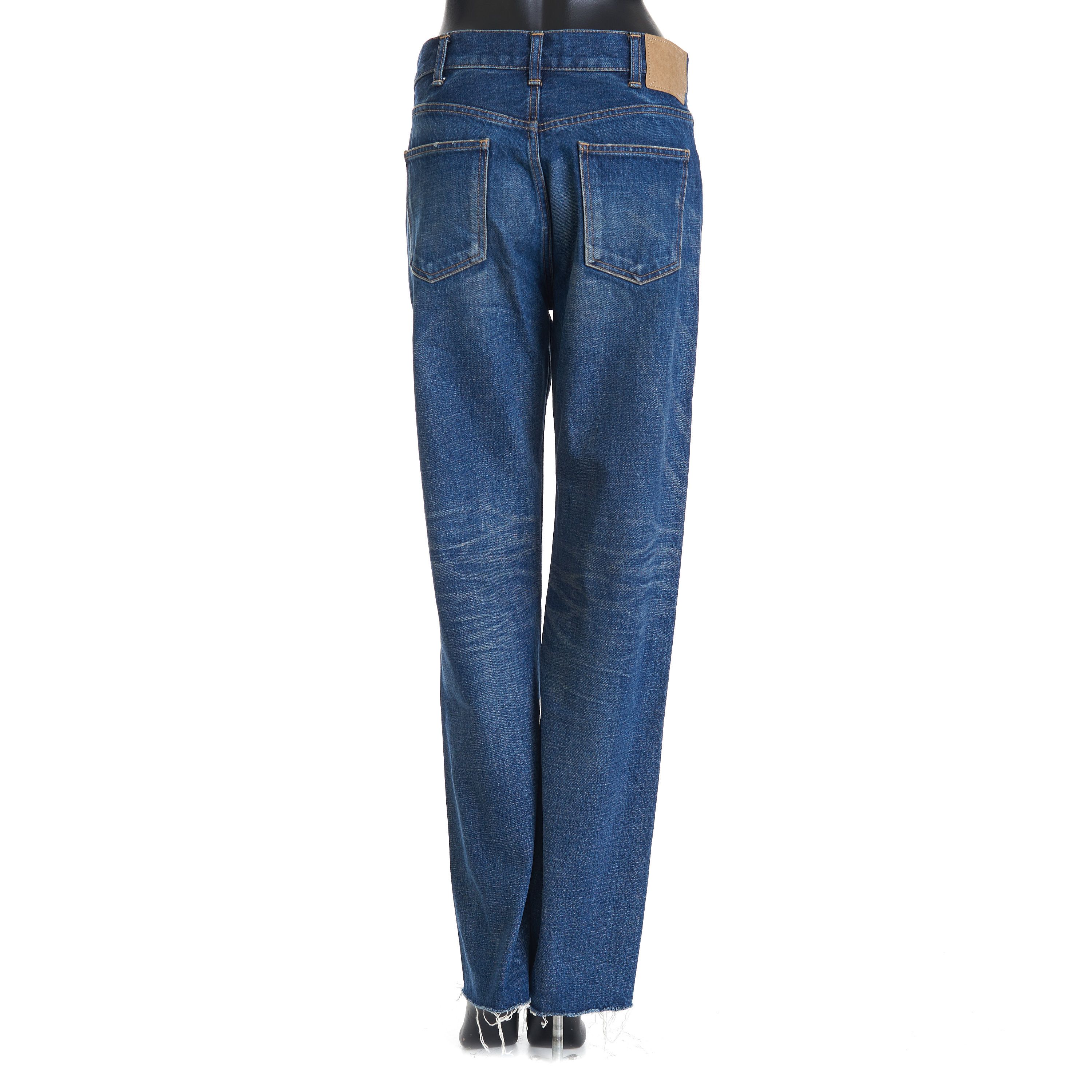 Celine Polly Jeans In Dark Union Wash Denim With Raw Seams Size 28" / US 6 / IT 42 - 5 Thumbnail