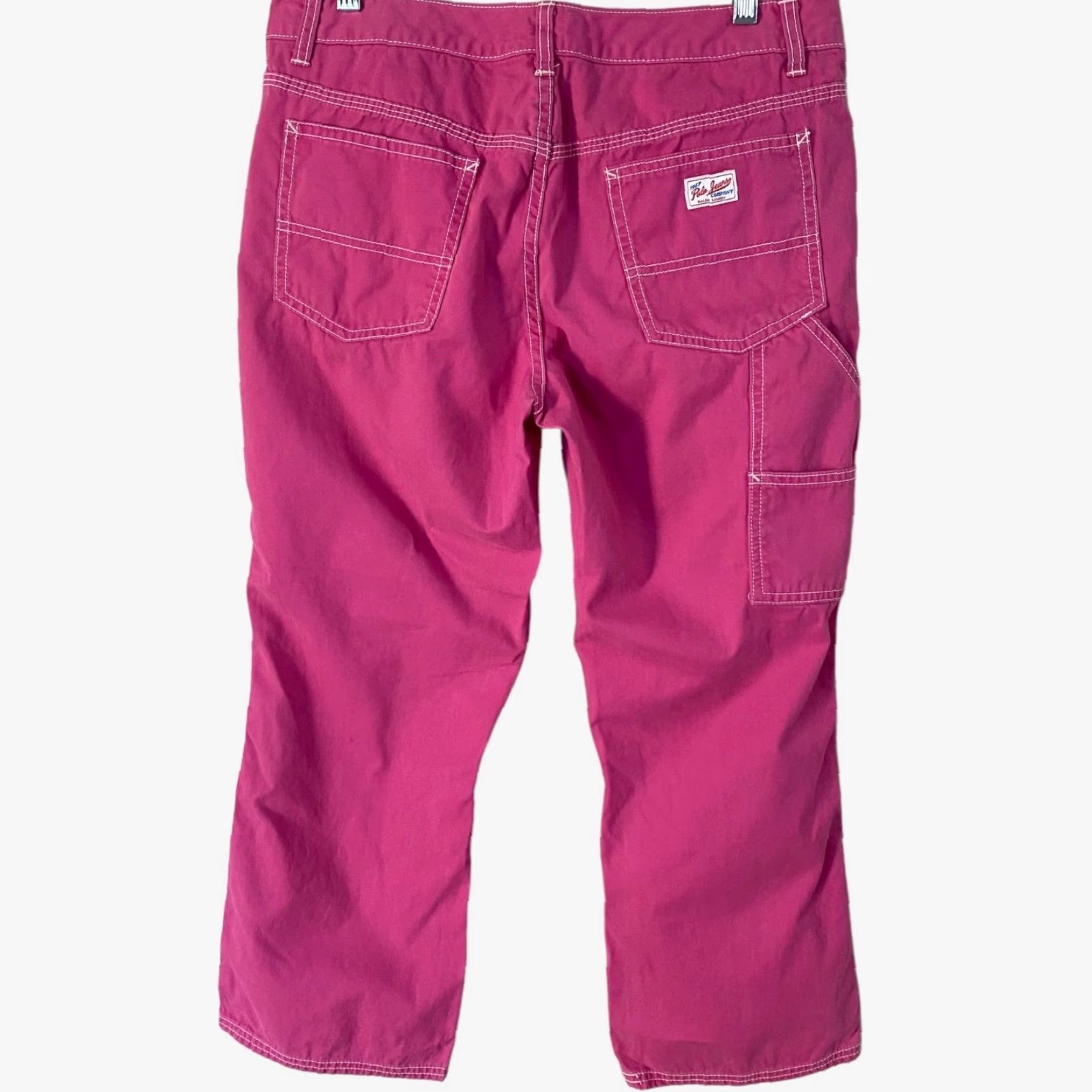 Ralph Lauren VINTAGE Y2K Ralph Lauren Cargo Carpenter Pants Womens 10 Pink Cropped Mid-Rise Straight Leg Size 32" / US 10 / IT 46 - 3 Thumbnail
