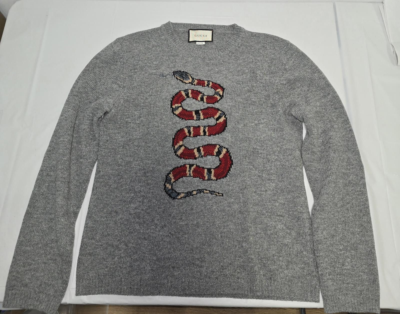 Gucci Gucci Wool Snake & Lightning Bolt Crewneck Sweater Unisex Size US M / EU 48-50 / 2 - 1 Thumbnail