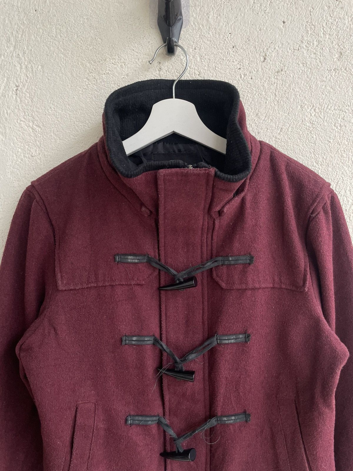 Undercover 00s intheattic Burgundy Wool Duffle Jacket ifsix LGB Grunge Size US M / EU 48-50 / 2 - 2 Thumbnail