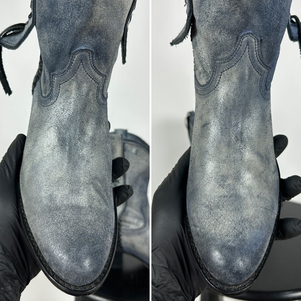 Sendra Sendra Dr.Adams Blue Leather Cowboy Biker Ankle Boots Size US 6 / IT 36 - 21 Thumbnail
