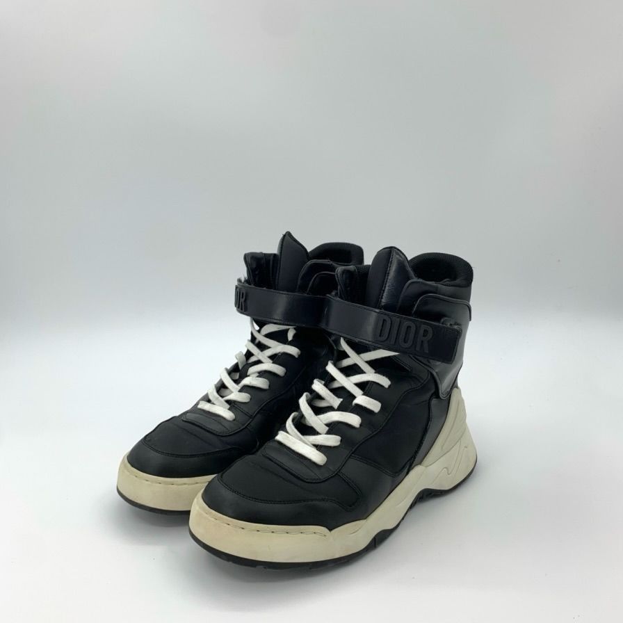 Dior Dior Logo Leather Lace-Up Black High-Top Casual Shoes - Siz Size US 5.5 / IT 35.5 - 1 Thumbnail