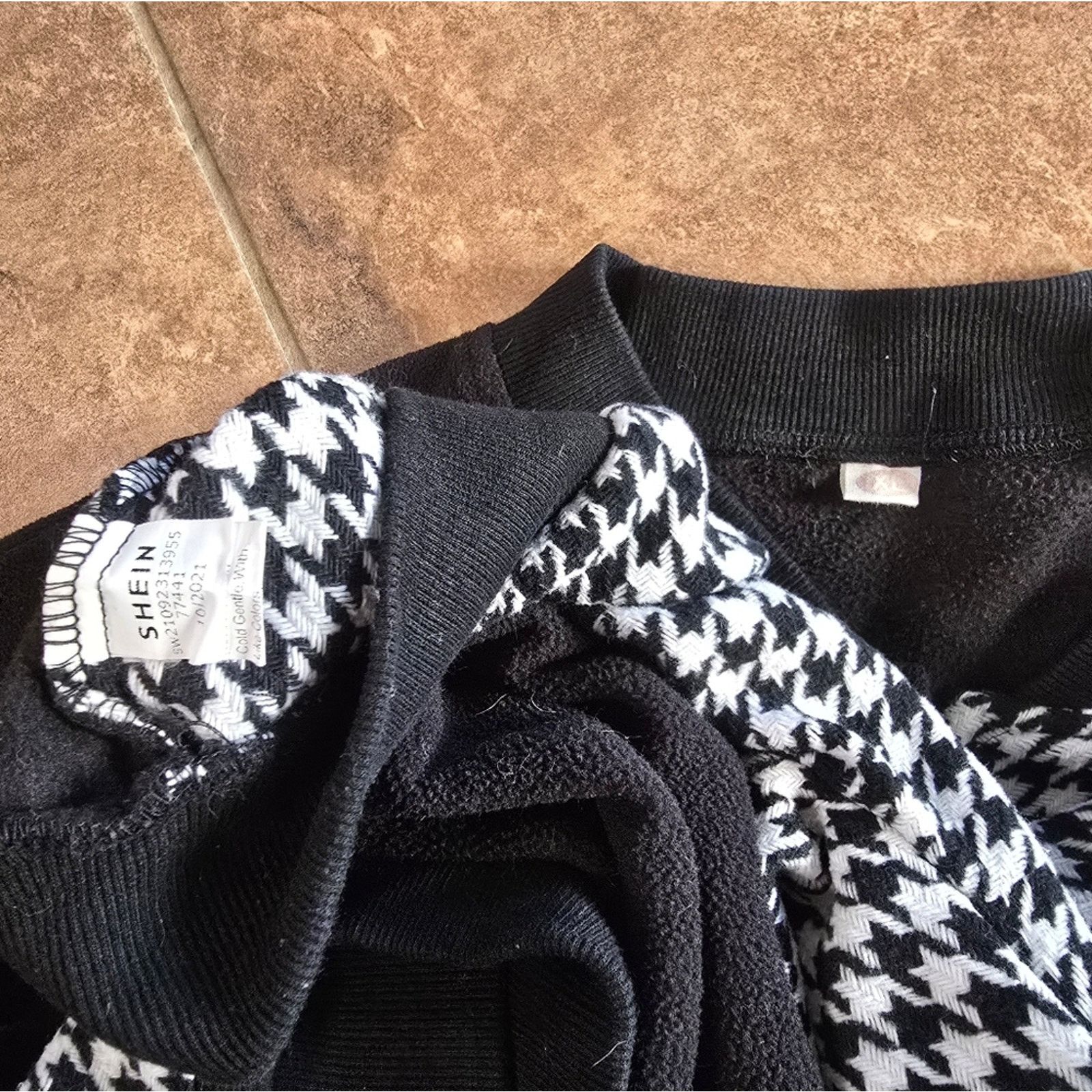Shein Black Houndstooth | SHEIN | Sweater Jacket Size XL / US 12-14 / IT 48-50 - 3 Thumbnail