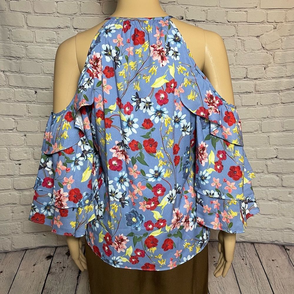 Parker NWT New $268 Parker Cold-Shoulder Floral Lilac Top Size XS Size XS / US 0-2 / IT 36-38 - 4 Thumbnail