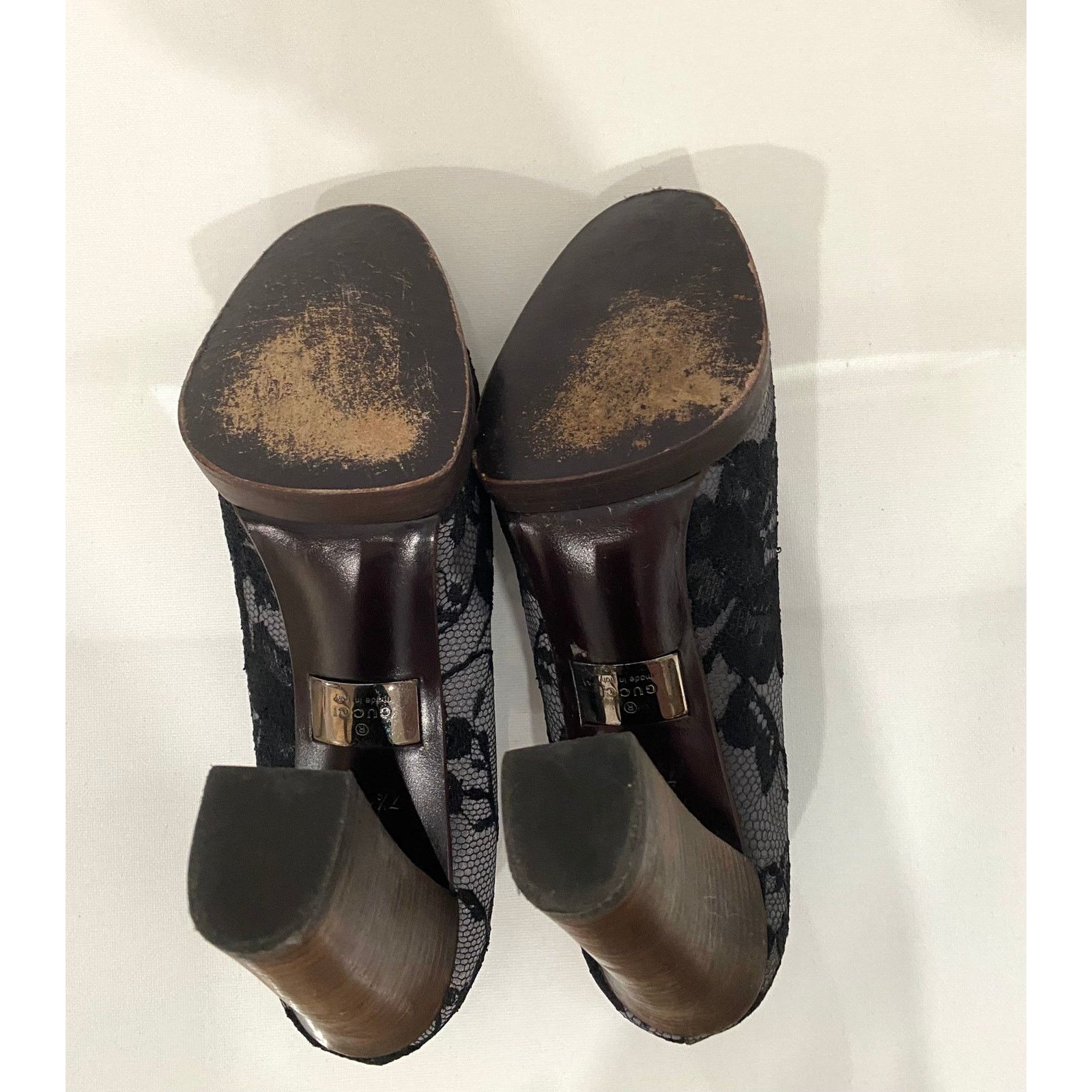 Gucci Early 00's Tom Ford Gucci Lace/Silk Platform Heels Size US 7.5 / IT 37.5 - 4 Thumbnail