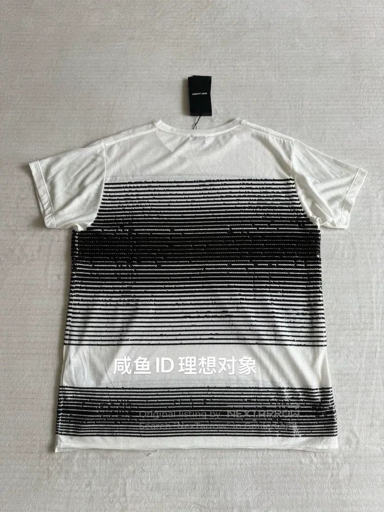 Saint Laurent Paris Saint Laurent Paris White T-Shirt with Black Scale Knit Size US L / EU 52-54 / 3 - 4 Thumbnail