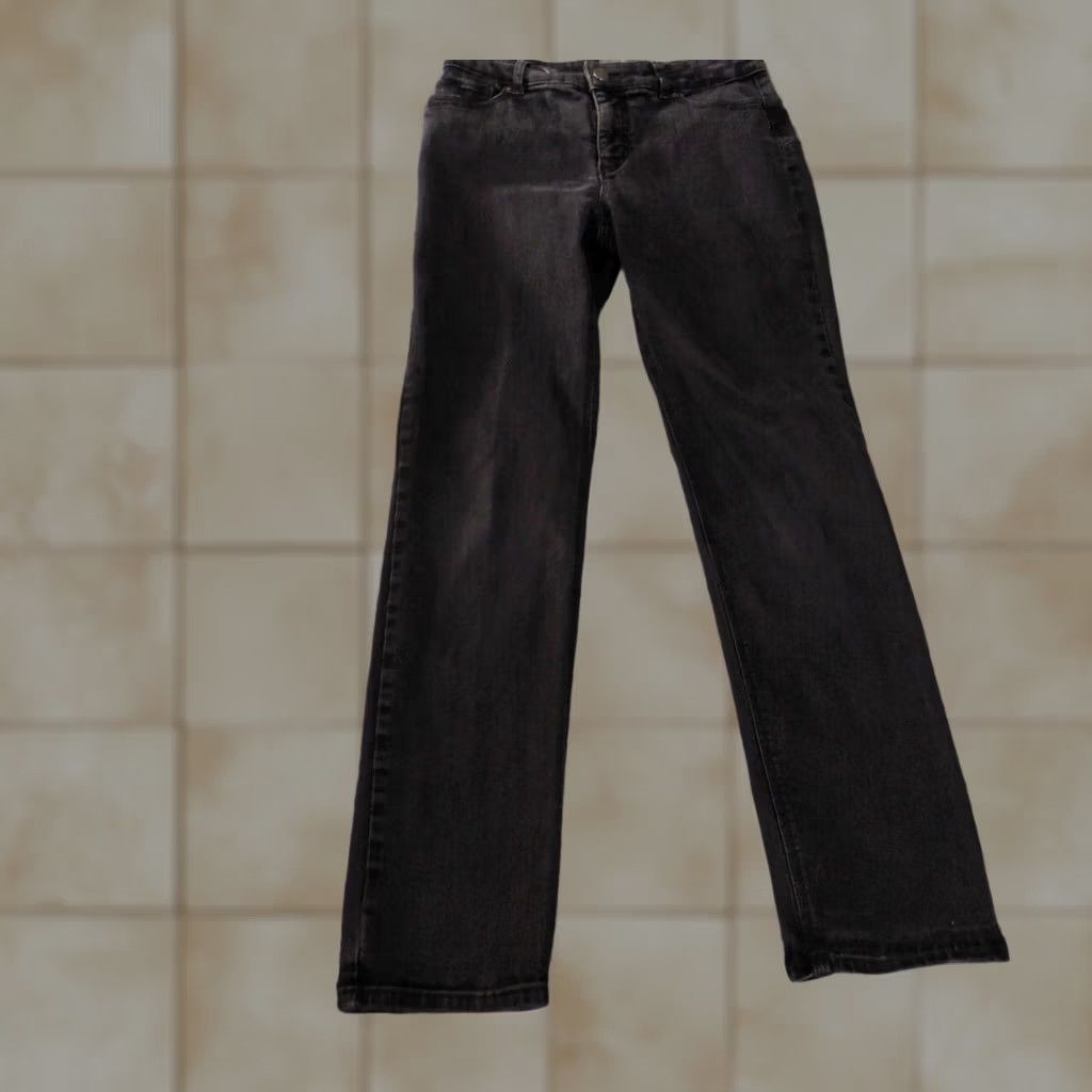 Vintage Chico's Jeans Black Denim Straight Slimming 0.5 Women Regular 26 in Inseam 29 in Zip - Slim Rise Size 25" / US 0 / IT 36 - 1 Thumbnail