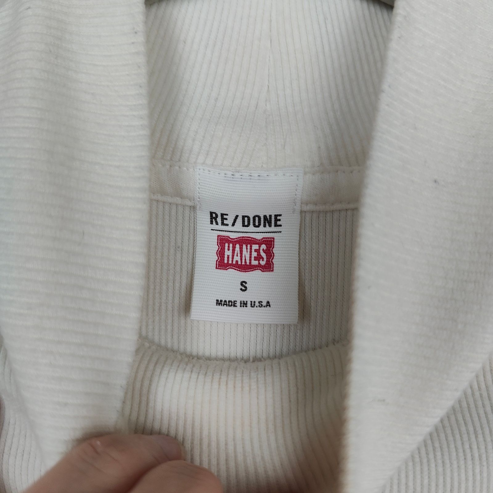 RE/DONE Re/Done Hanes Mock Neck Top Womens Small White Cotton Size S / US 4 / IT 40 - 4 Thumbnail