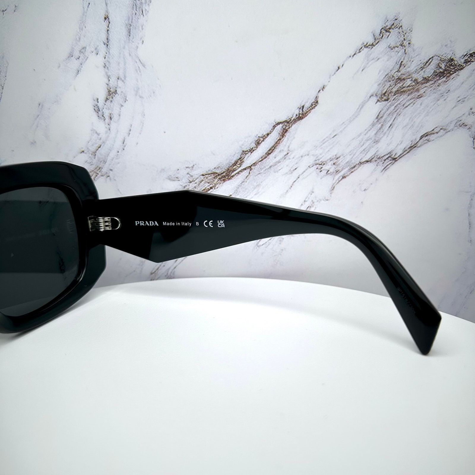 Prada New PRADA Sunglasses Black Silver Symbole Logo Oversized Size ONE SIZE - 12 Thumbnail
