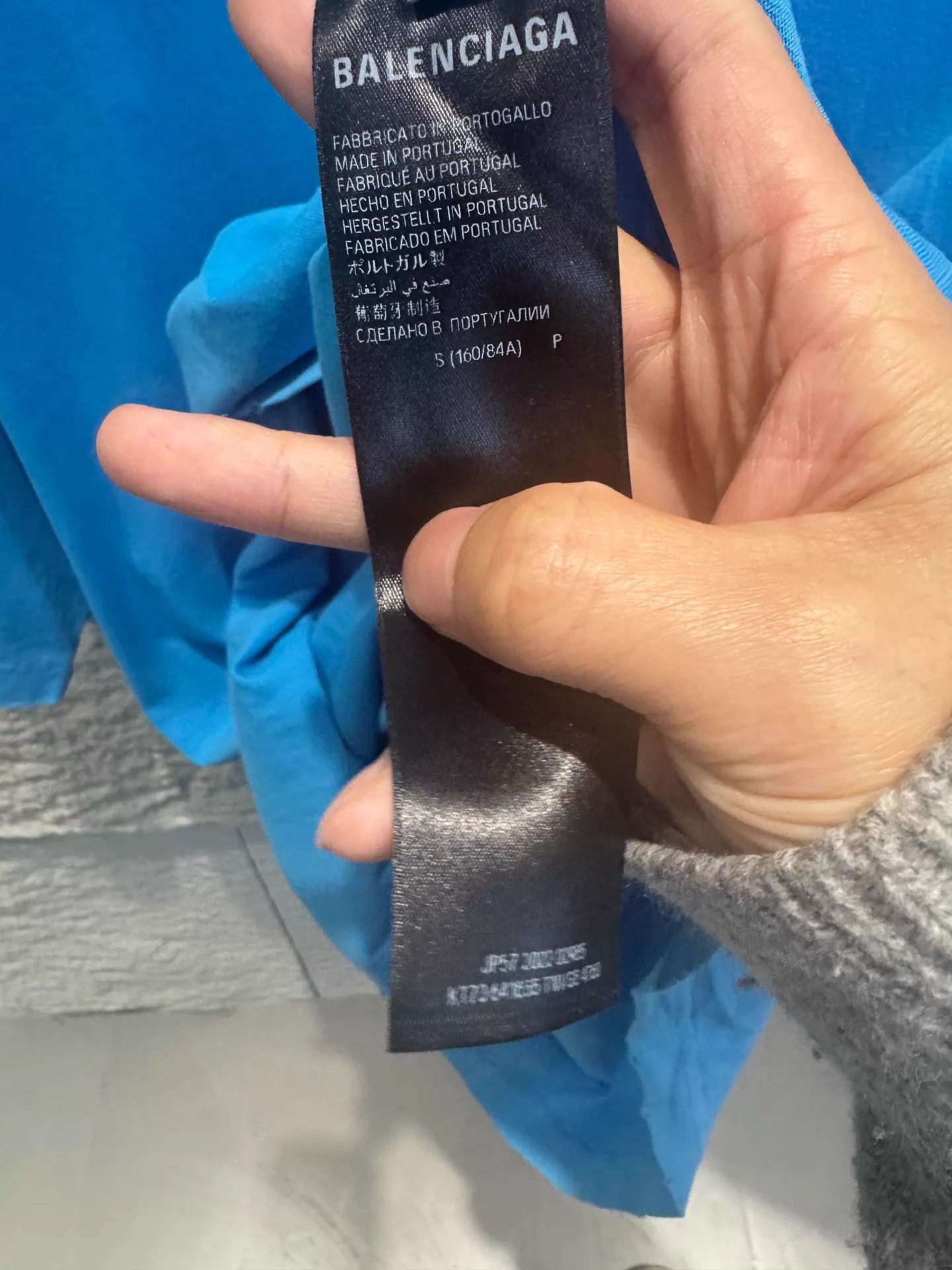 Balenciaga Balenciaga Blue Wave Logo Short Sleeve T-Shirt Size US S / EU 44-46 / 1 - 5 Thumbnail