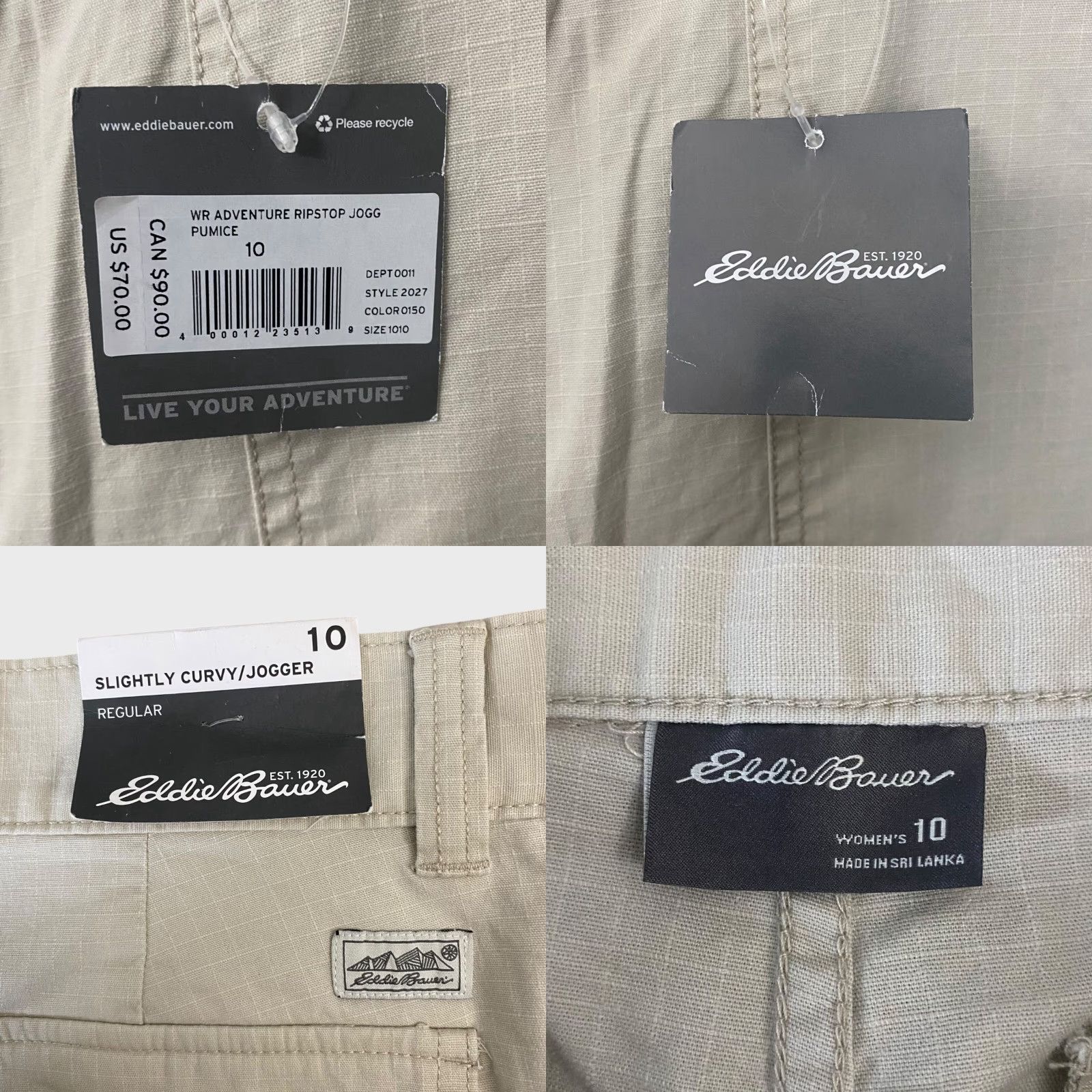 Eddie Bauer Eddie Bauer Women's Jogger Pants Size 10 Beige Stretch Ripstop Casual Travel Workwear Size 32" / US 10 / IT 46 - 8 Thumbnail