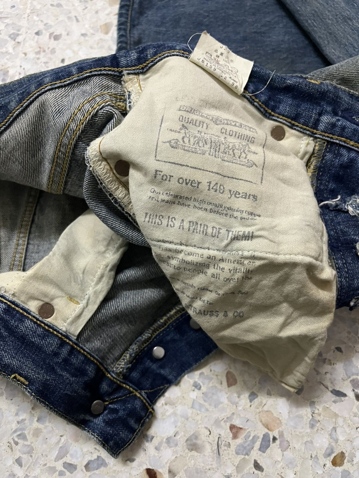 Levi's Vintage Clothing Levi’s 503B Vintage Selvedge Denim Heavy Fade Rare Size US 29 - 14 Thumbnail