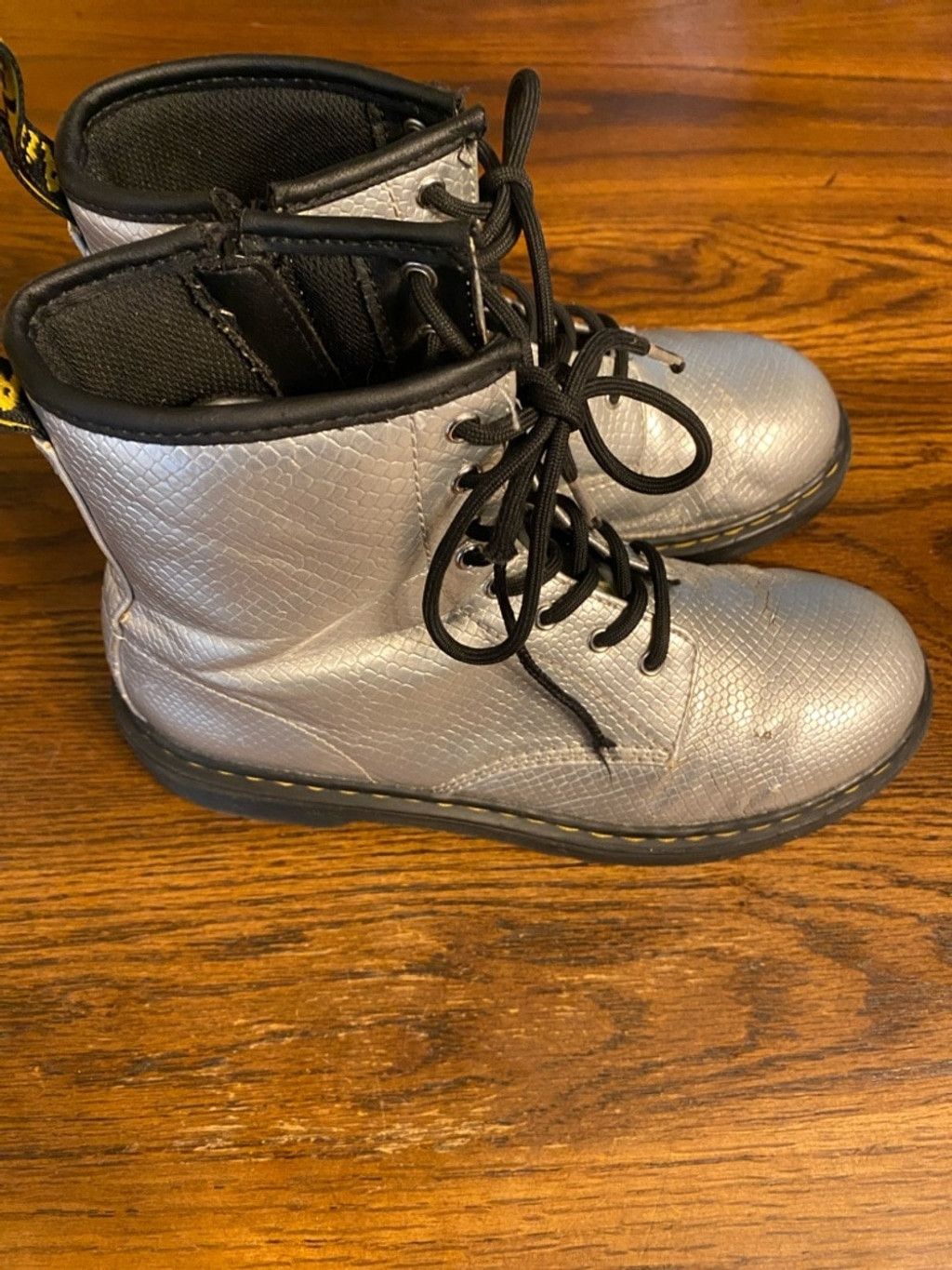 Dr. Martens Dr Martens Silver Scale 8 Eye Zipper Boots size 6 Size US 6 / IT 36 - 5 Thumbnail
