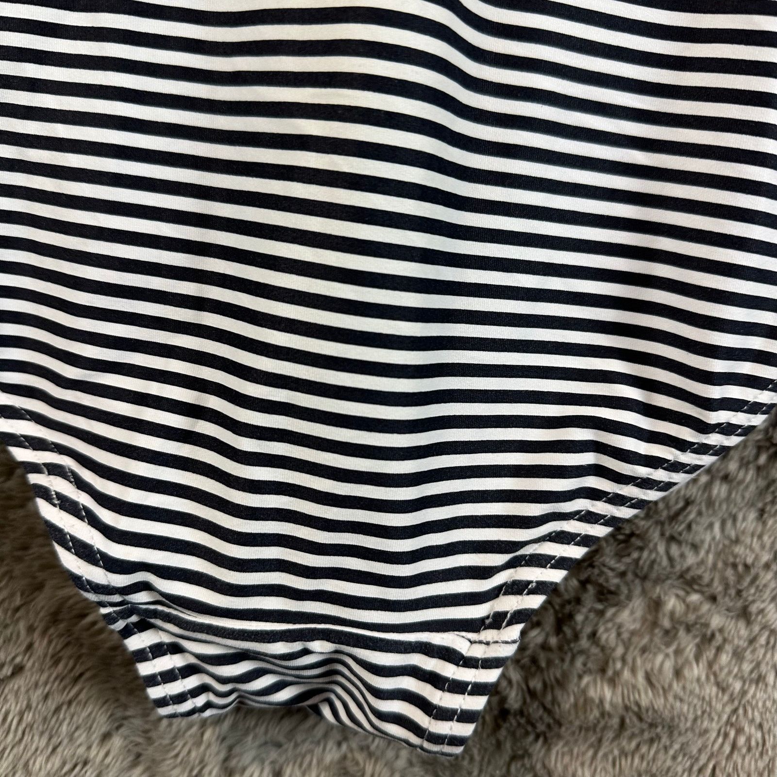 Other Bond-Eye One Piece Ruched SwimSuit Black White Stripe 12 Size XL / US 12-14 / IT 48-50 - 5 Thumbnail