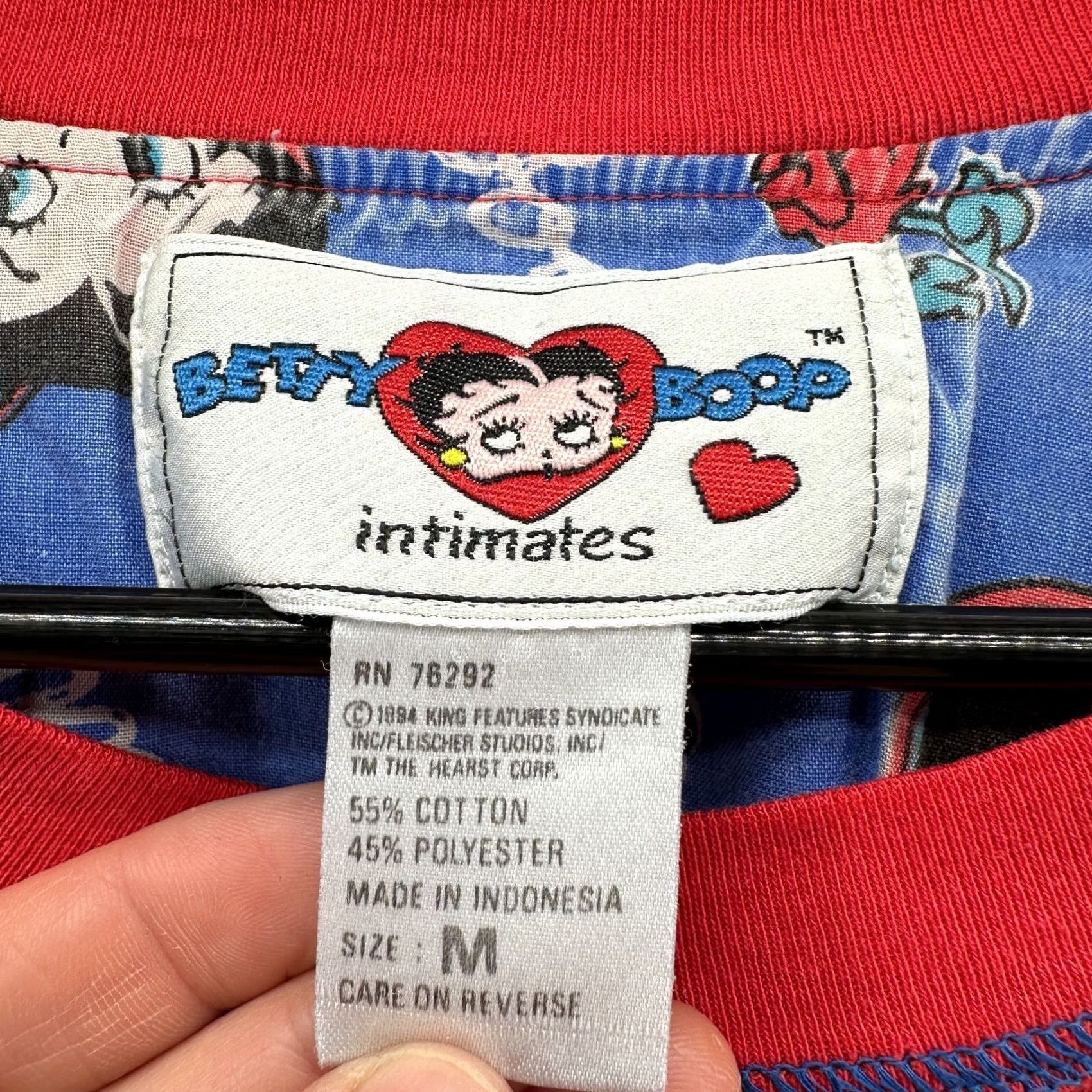 Vintage VINTAGE? Betty Boop intimates T-Shirt Red Men's Medium Crew Neck Short Sleeve Pullover Size US M / EU 48-50 / 2 - 6 Thumbnail