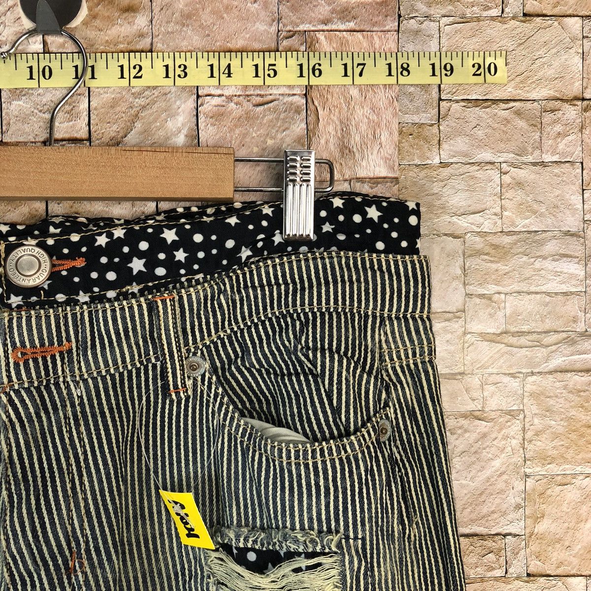 Japanese Brand Japan double waist Stripe Distressed cargo Pants #A1021 Size US 29 - 8 Thumbnail