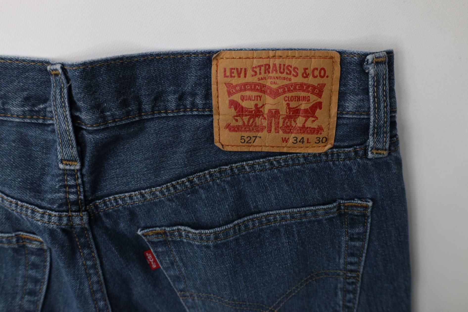 Levi's Vintage Y2K Levis 527 Slim Flared Bootcut Denim Jeans Blue Size US 34 / EU 50 - 13 Thumbnail