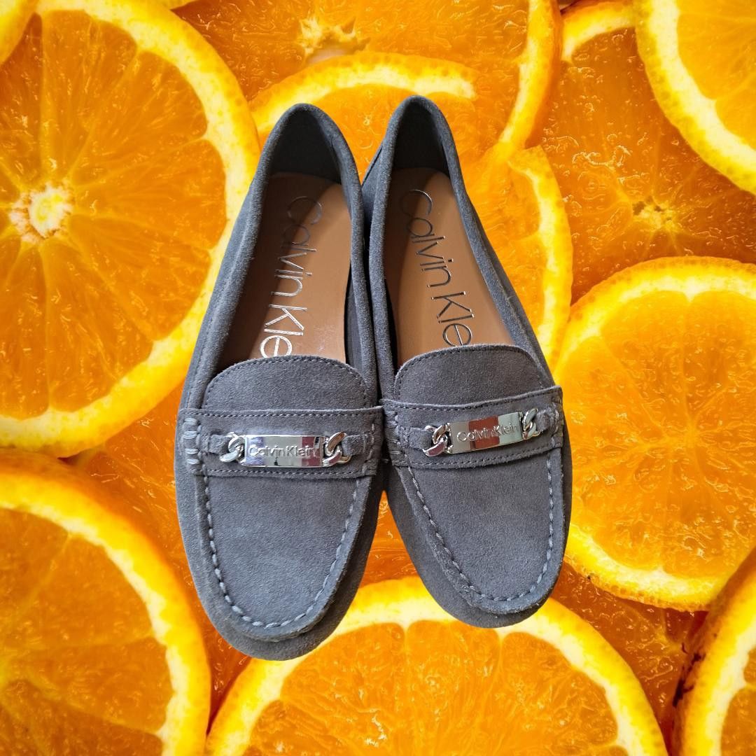 Calvin Klein Calvin Klein Gray Loafers with Metal Hardware Size 6.5 Size US 6.5 / IT 36.5 - 1 Thumbnail