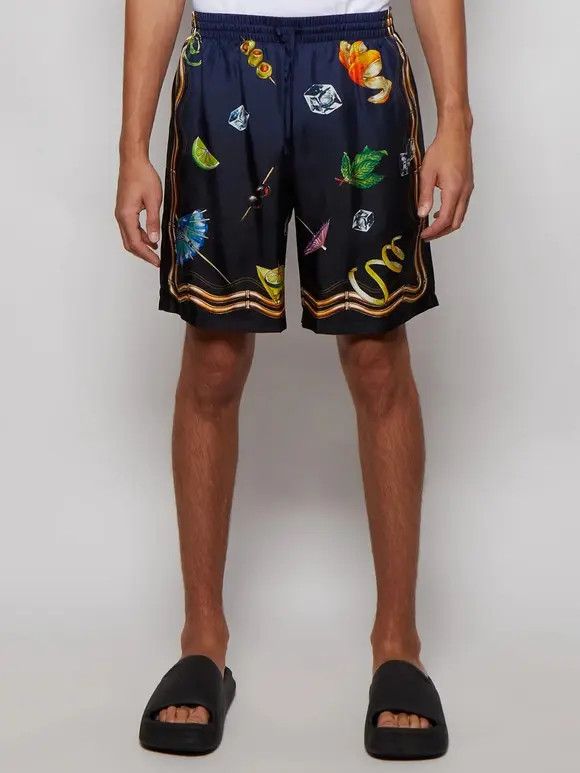 Casablanca o1mle0326 Drawstring Shorts Casa Club Nuit in Multicolor Size US 34 / EU 50 - 3 Thumbnail